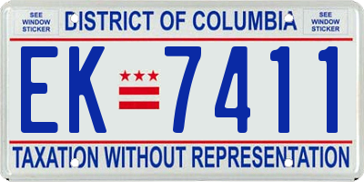 DC license plate EK7411