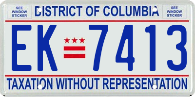 DC license plate EK7413