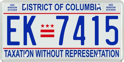 DC license plate EK7415