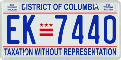 DC license plate EK7440