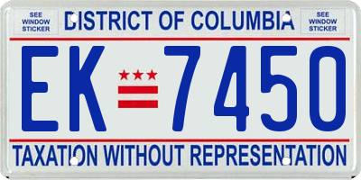 DC license plate EK7450