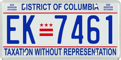 DC license plate EK7461