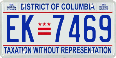 DC license plate EK7469