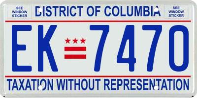 DC license plate EK7470