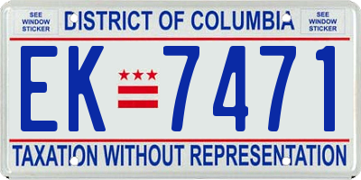 DC license plate EK7471