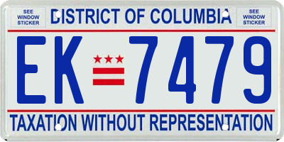 DC license plate EK7479