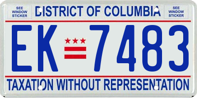 DC license plate EK7483