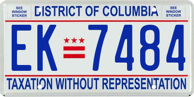 DC license plate EK7484