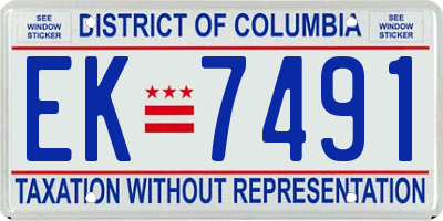 DC license plate EK7491