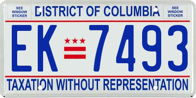 DC license plate EK7493