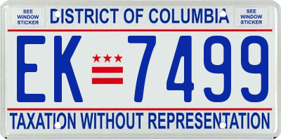 DC license plate EK7499