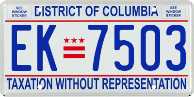 DC license plate EK7503