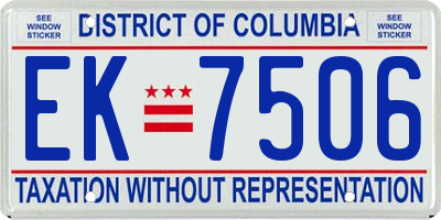 DC license plate EK7506