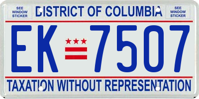 DC license plate EK7507