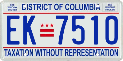 DC license plate EK7510