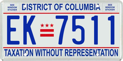 DC license plate EK7511