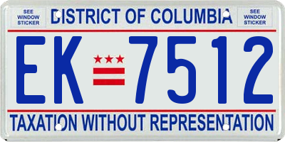 DC license plate EK7512