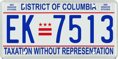 DC license plate EK7513