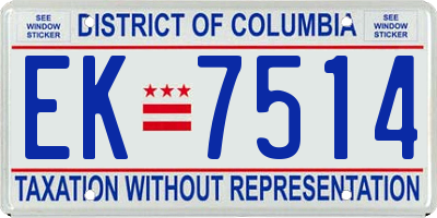 DC license plate EK7514