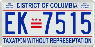 DC license plate EK7515