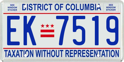 DC license plate EK7519