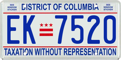 DC license plate EK7520