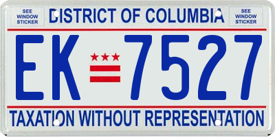 DC license plate EK7527