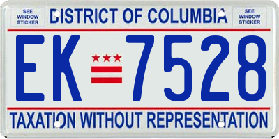 DC license plate EK7528