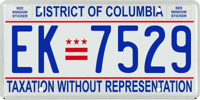 DC license plate EK7529