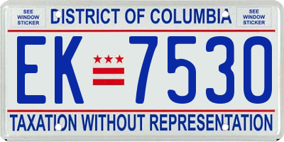 DC license plate EK7530