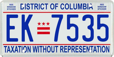 DC license plate EK7535