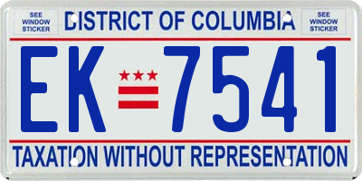 DC license plate EK7541