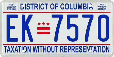 DC license plate EK7570