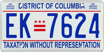 DC license plate EK7624