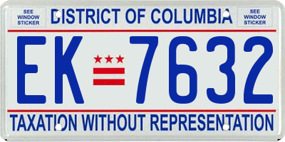 DC license plate EK7632