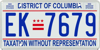 DC license plate EK7679