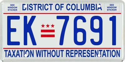 DC license plate EK7691