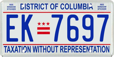 DC license plate EK7697