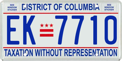 DC license plate EK7710