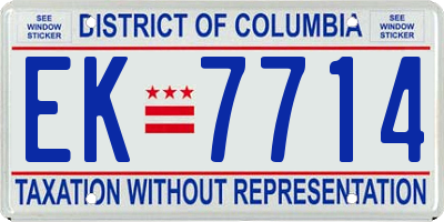 DC license plate EK7714