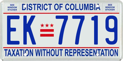 DC license plate EK7719