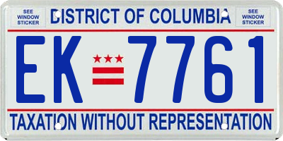 DC license plate EK7761