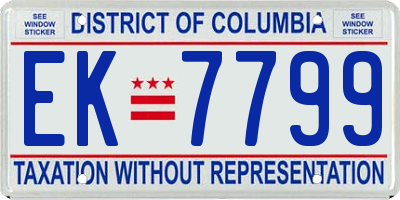 DC license plate EK7799