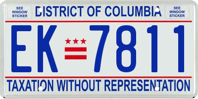 DC license plate EK7811