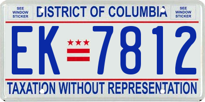 DC license plate EK7812