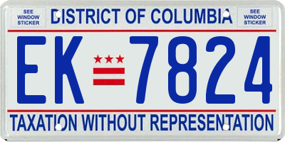 DC license plate EK7824