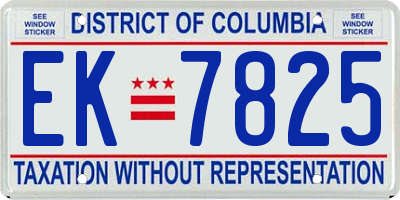 DC license plate EK7825