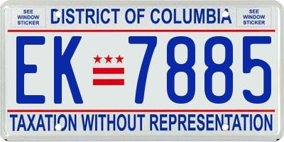 DC license plate EK7885