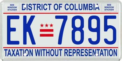 DC license plate EK7895