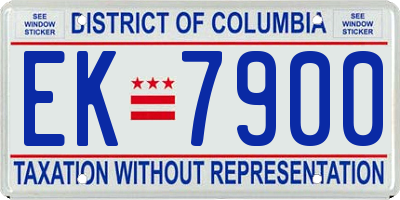 DC license plate EK7900